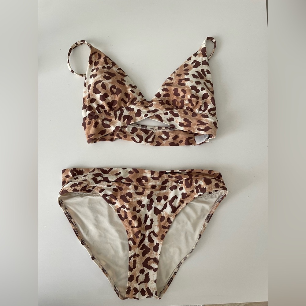 Animal print high waisted bikini